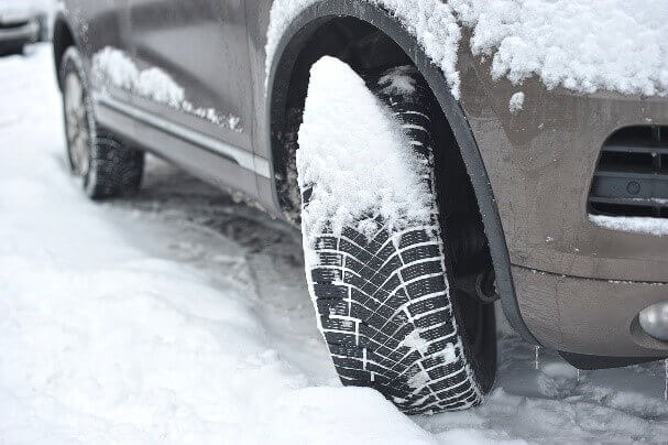 A Tyre stuck in snow